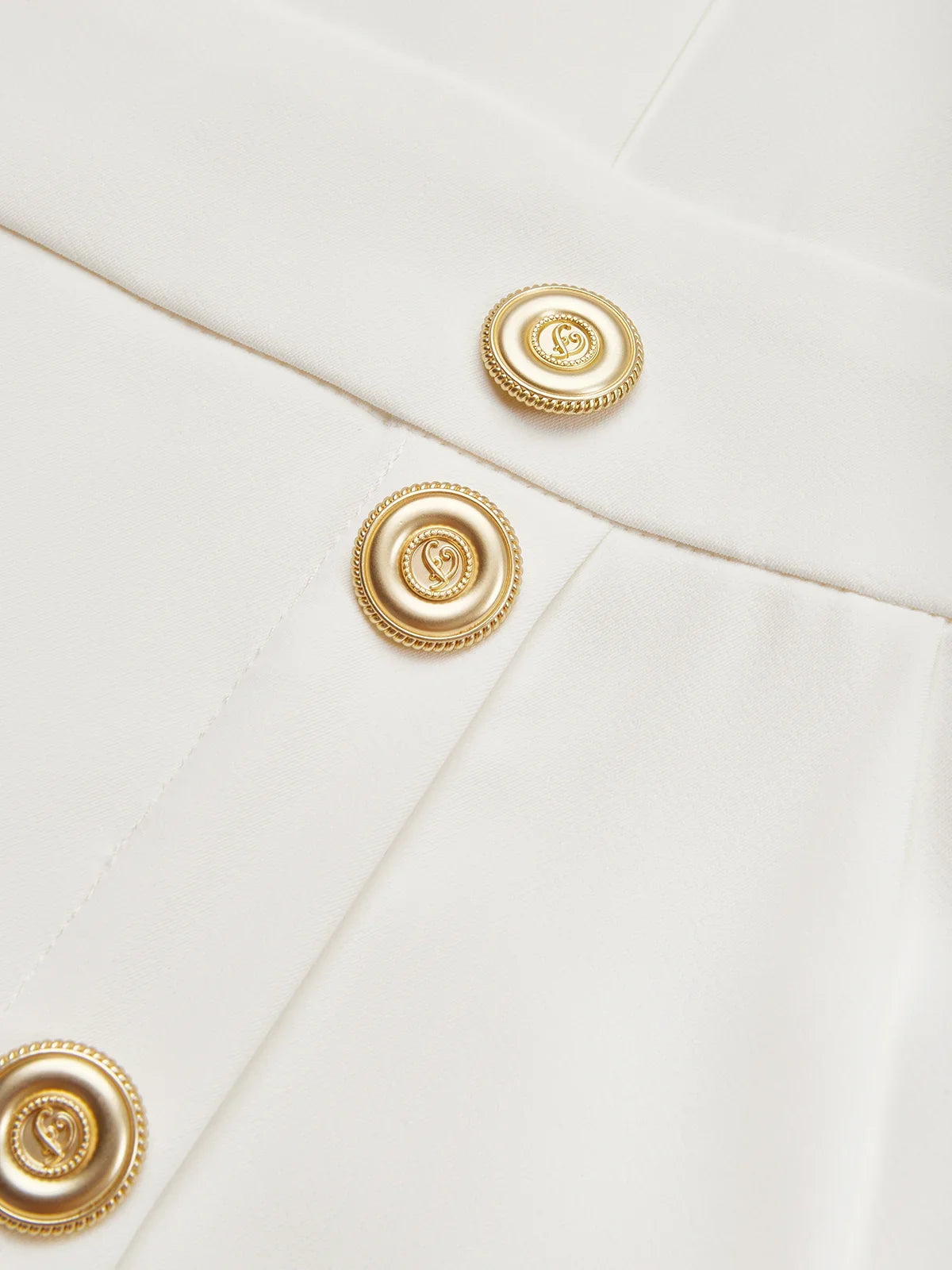 GENEVIEVE | PADDED SHOULDER BUTTON DETAIL MIDI DRESS WITH SLIT