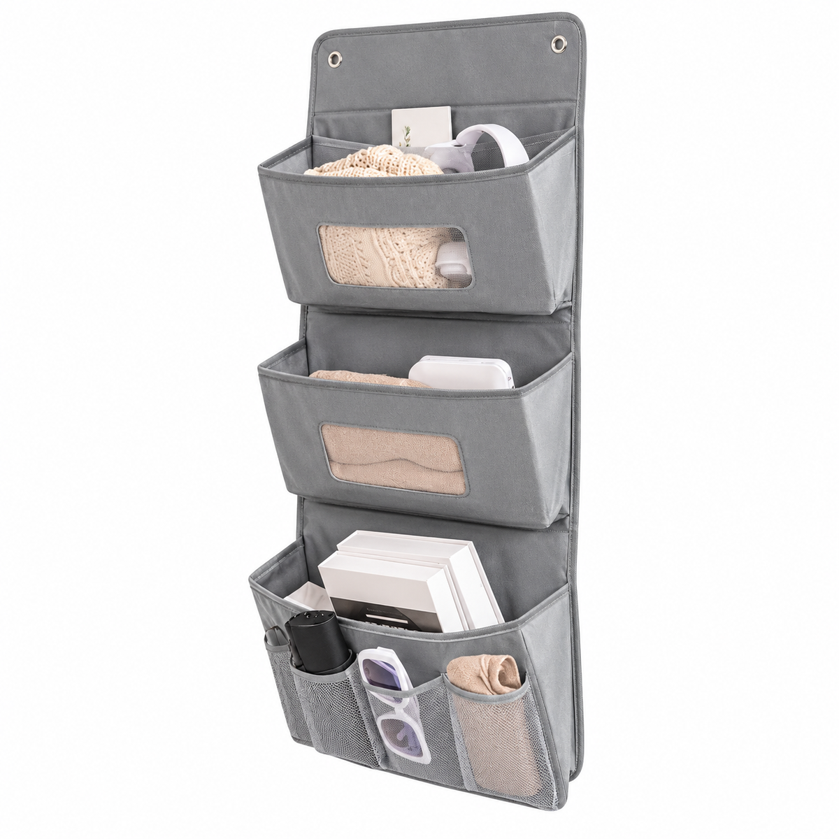 TIDYHAVEN | GREY HANGING POCKET ORGANISER