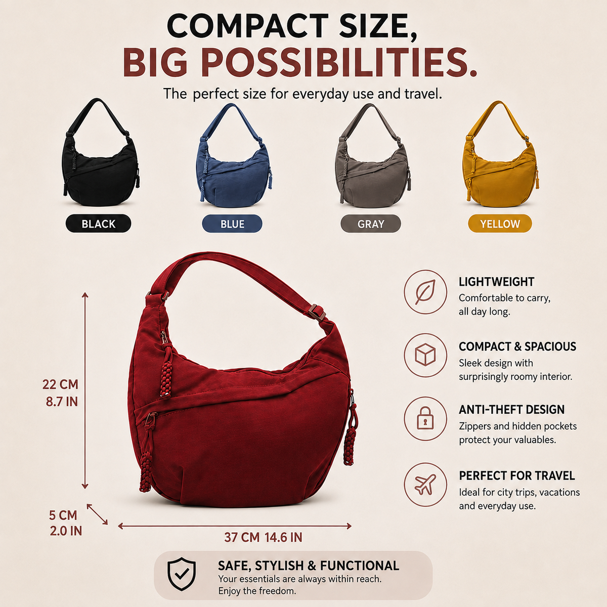 LUCE | OCHRE SHOULDER BAG