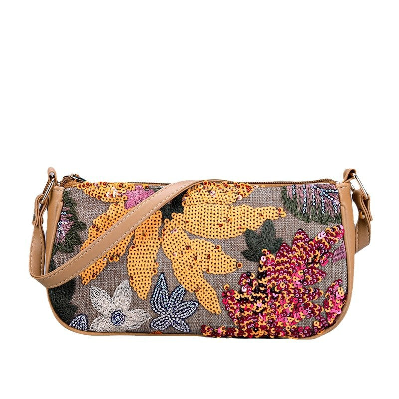 HARVESTBLOOM | FLORAL SEQUIN SHOULDER BAG