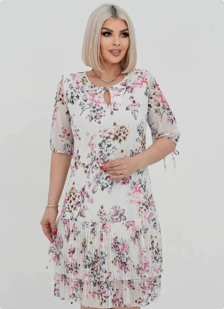 ANTOINETTE | FLORAL CHIFFON PUFF-SLEEVE TIERED MIDI DRESS