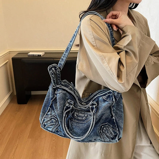 Lucia | Großer Denim-Shopper