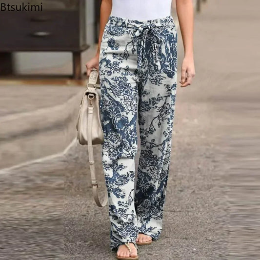 Elena | Blumen-Print-Hose, Straight Leg