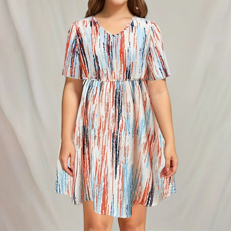 Cabana | Gestreiftes Resort-Kleid (Plus Size)