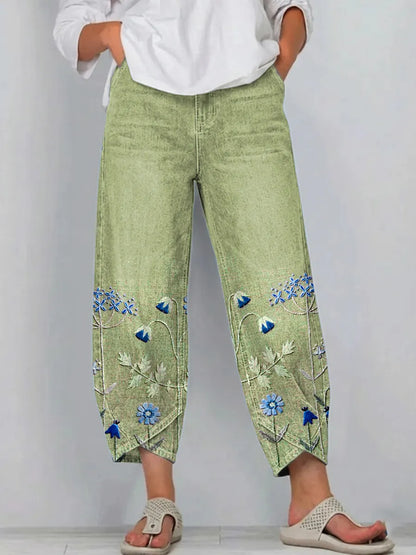 ROWENA | BOHO FLORAL PRINT CASUAL TROUSERS