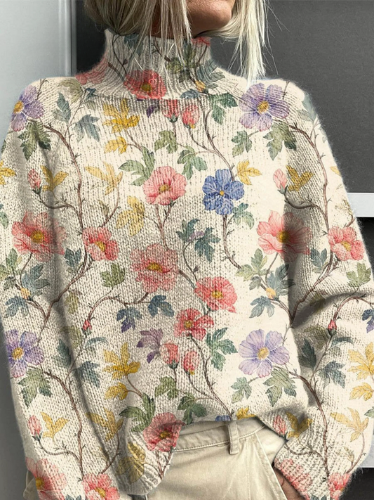 FLORENCE | LOVELY FLORAL TURTLENECK JUMPER