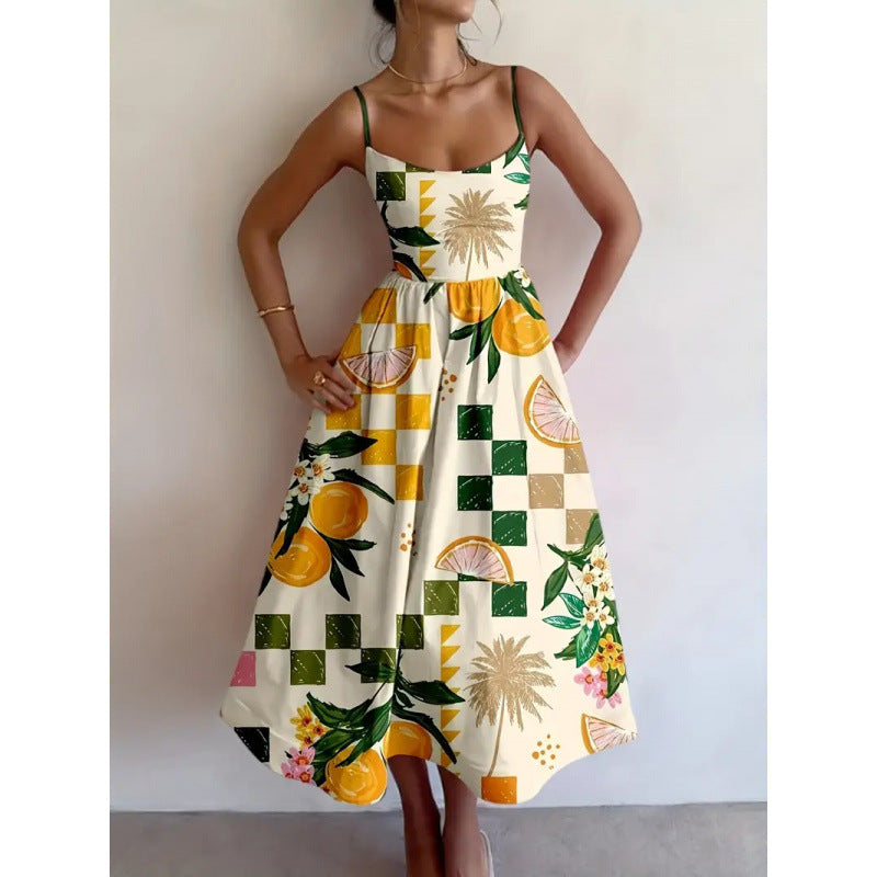 LIORABELLE | CITRUS PALM MIDI DRESS