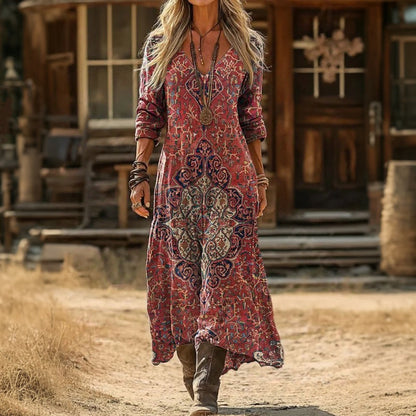 EVELYN | VINTAGE-INSPIRED LONG SLEEVE CASUAL DRESS