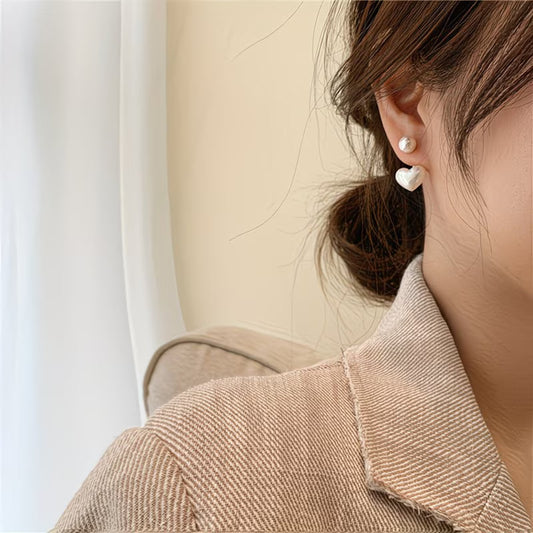 ARABELLA | DOUBLE PEARL HEART EARRINGS
