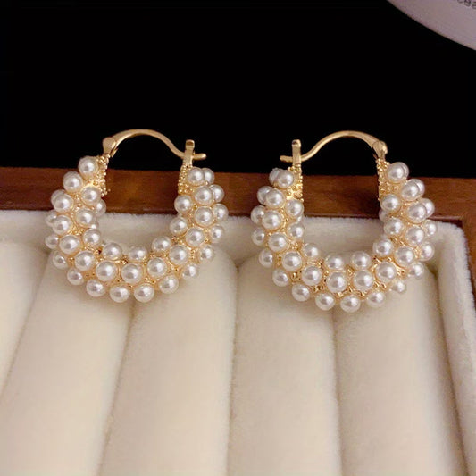 LYANNA | LAYERED PEARL HOOP EARRINGS