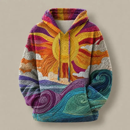 AURALEI | SUNBURST PRINT Y2K HOODIE