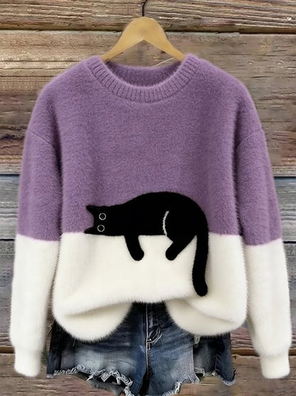 KIRSTEN | ELEGANT CAT PRINT JUMPER