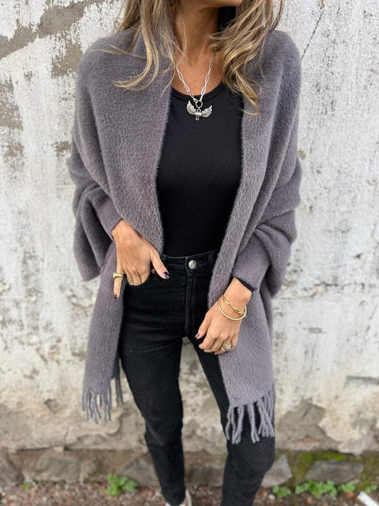 SUSAN | LONG-SLEEVED COAT WITH TASSELS