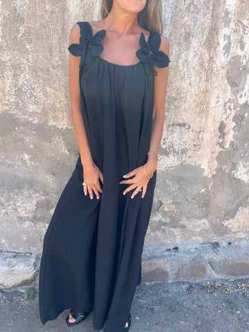 SYBIL | BOW STRAP U-NECK MAXI DRESS
