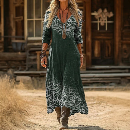 EVELYN | VINTAGE-INSPIRED LONG SLEEVE CASUAL DRESS