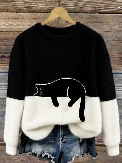 KIRSTEN | ELEGANT CAT PRINT JUMPER