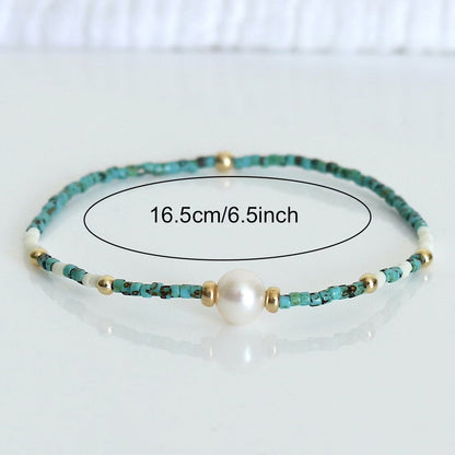 TESSA | MINIMAL TURQUOISE AND PEARL BRACELET