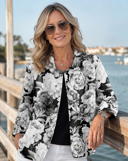 LEONTINA | ENGRAVED PEONY BLOUSE
