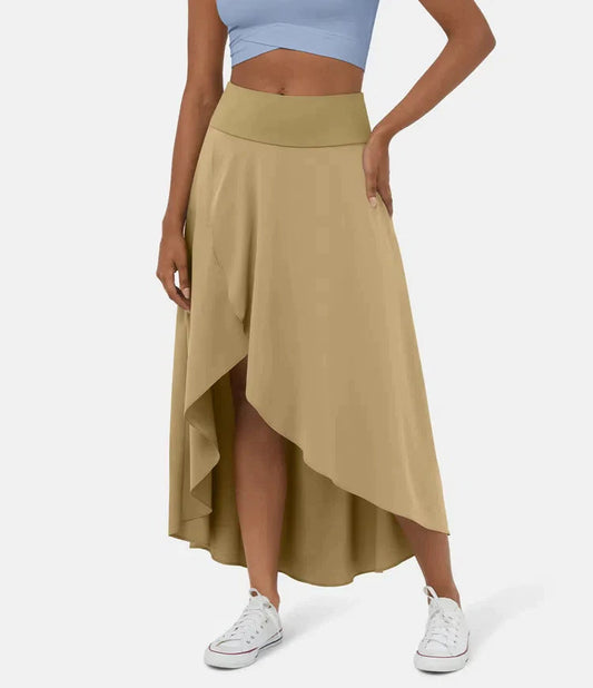 BERYL | QUICK DRY HIGH-WAIST MIDI SKIRT WITH RUFFLE HEM