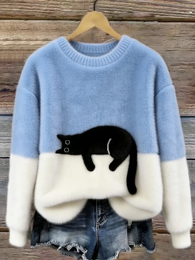 KIRSTEN | ELEGANT CAT PRINT JUMPER