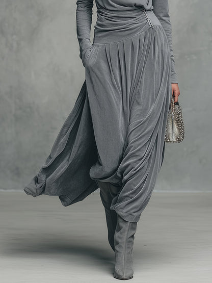 EMMA | ELEGANT STAND UP COLLAR TOP AND VELVET SKIRT SET