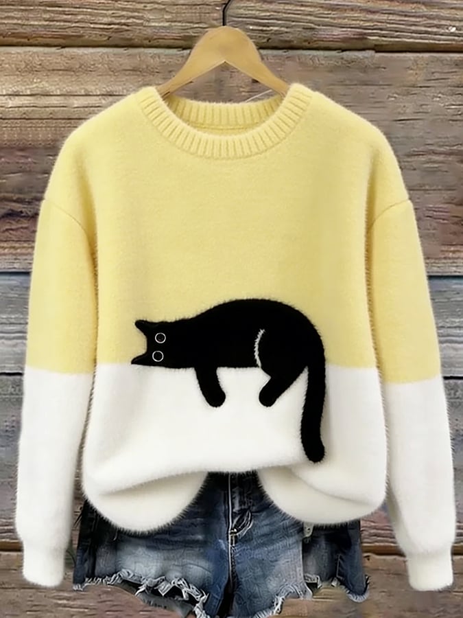 KIRSTEN | ELEGANT CAT PRINT JUMPER