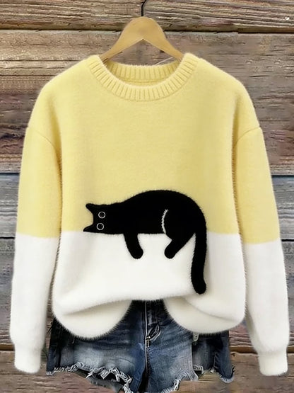 KIRSTEN | ELEGANT CAT PRINT JUMPER