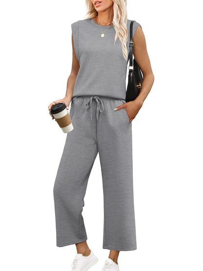 ROSEMARY | SLEEVELESS TOP & WIDE-LEG TROUSER SET