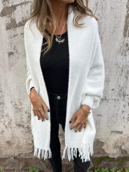 SUSAN | LONG-SLEEVED COAT WITH TASSELS