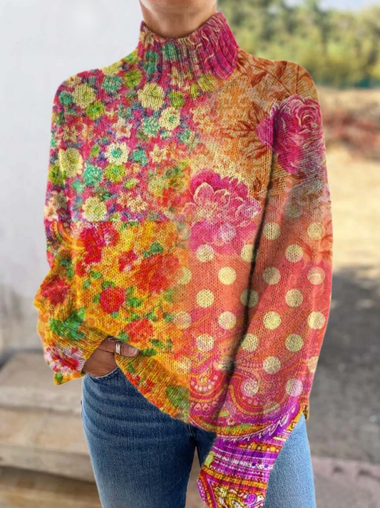 AMELIA | FLORAL POLKA DOT KNITTED JUMPER