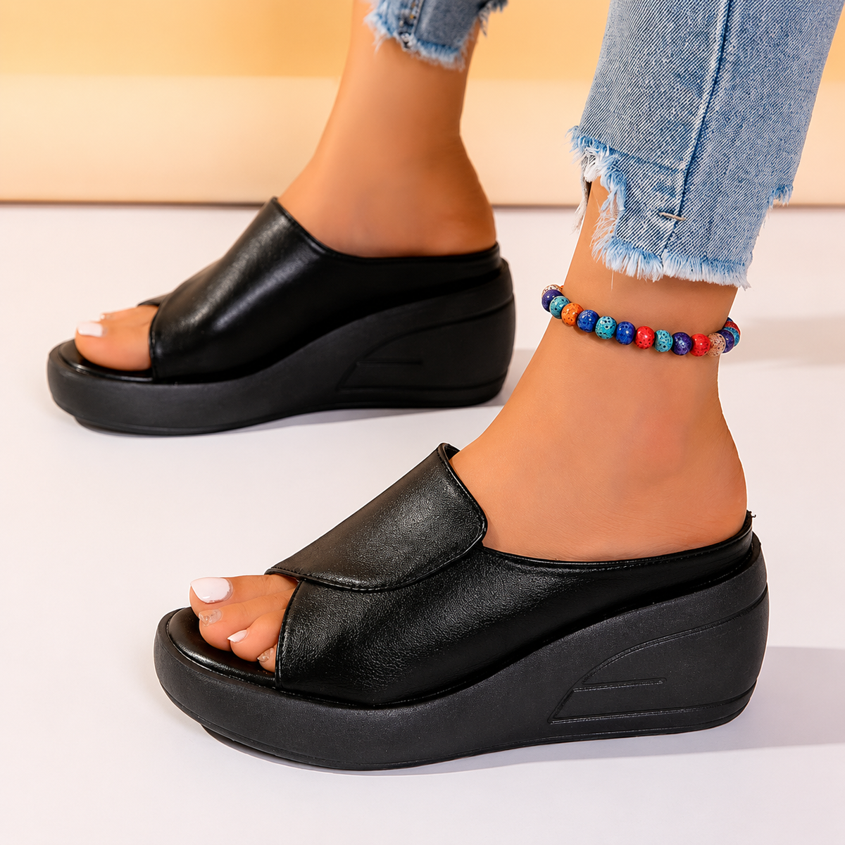 ROSAMUNDE | ORTHOPAEDIC SLIP-ON WEDGE SANDALS