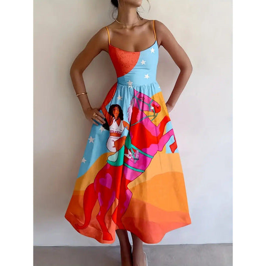 SOLAVIENNE | SUNSET MUSE MIDI DRESS