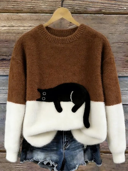 KIRSTEN | ELEGANT CAT PRINT JUMPER