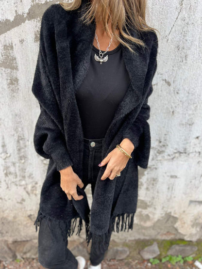 SUSAN | LONG-SLEEVED COAT WITH TASSELS