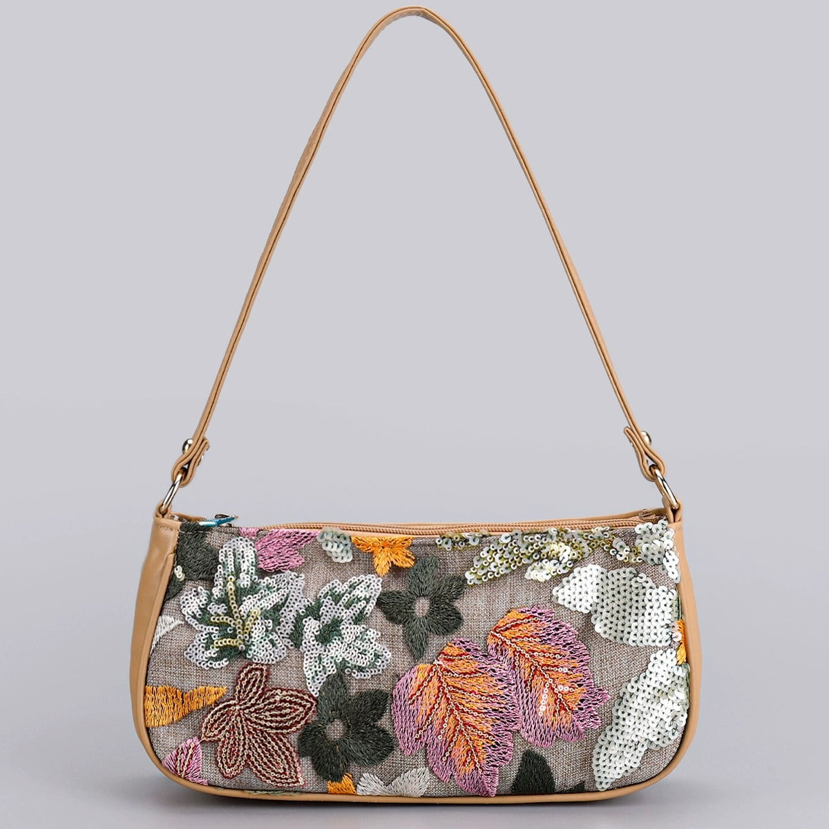 AUTUMNMEADOW | FLORAL SEQUIN SHOULDER BAG