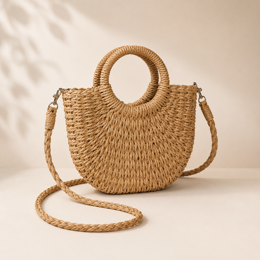 THE MARISOL | HANDWOVEN HALF-MOON CROSSBODY