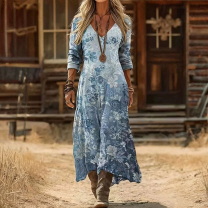 EVELYN | VINTAGE-INSPIRED LONG SLEEVE CASUAL DRESS