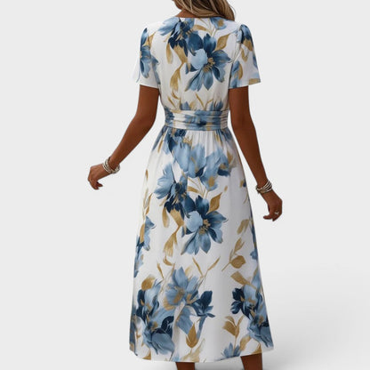 CORINNA | FLORAL WRAP WAIST MIDI DRESS