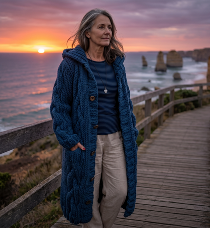 SERAFINA | ELEGANT CABLE KNIT COAT