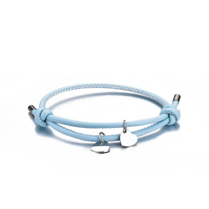 DOUBLE HEART LEATHER BRACELET