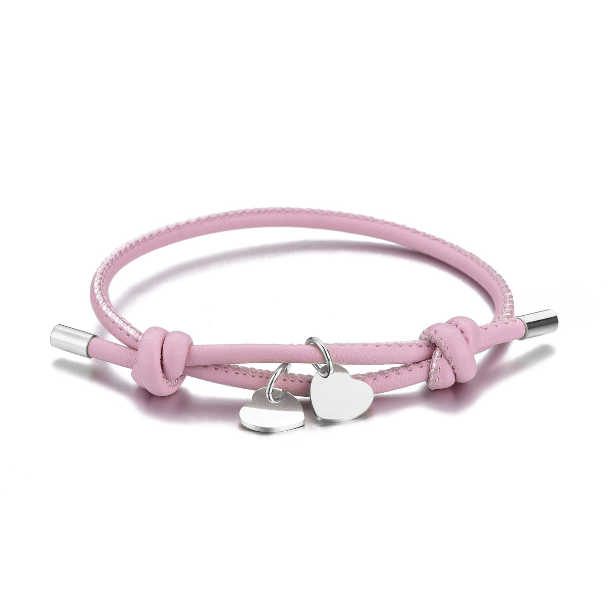 DOUBLE HEART LEATHER BRACELET