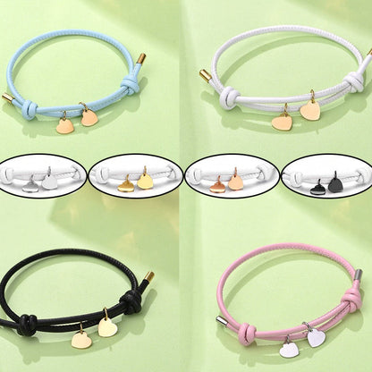 DOUBLE HEART LEATHER BRACELET