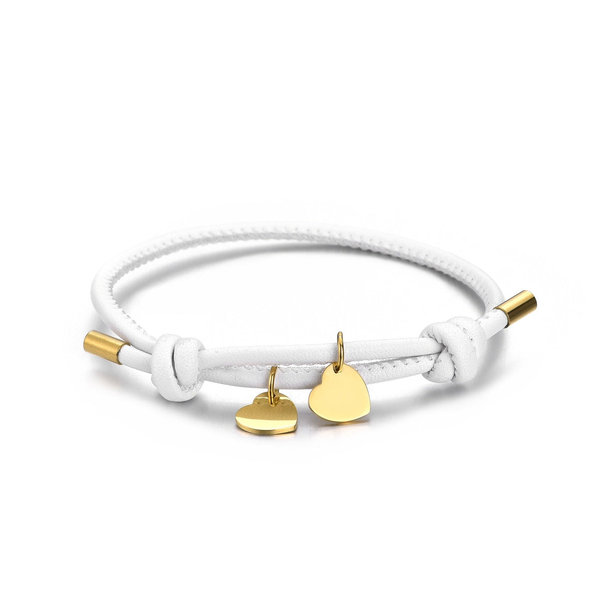 DOUBLE HEART LEATHER BRACELET
