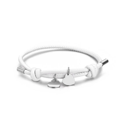 DOUBLE HEART LEATHER BRACELET