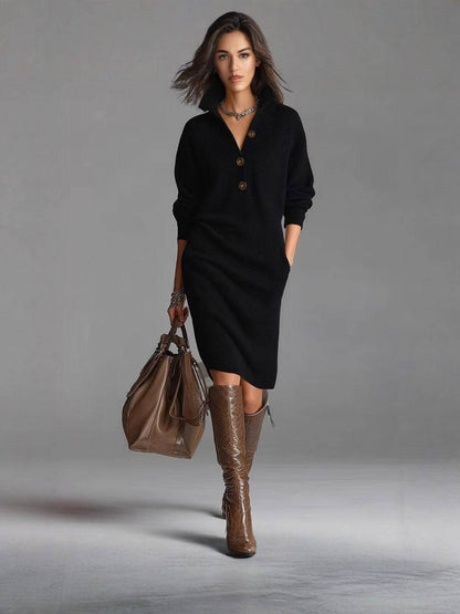 ROSAMUNDINA | ELEGANT BUTTON-UP JUMPER DRESS
