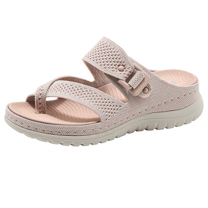 CHLOE | KNIT TOE-LOOP ORTHOPEDIC SLIDES