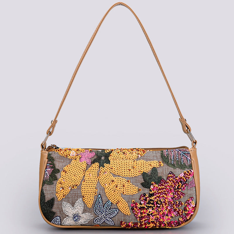 HARVESTBLOOM | FLORAL SEQUIN SHOULDER BAG
