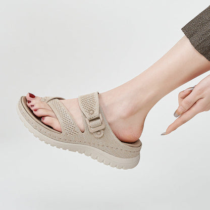 CHLOE | KNIT TOE-LOOP ORTHOPEDIC SLIDES