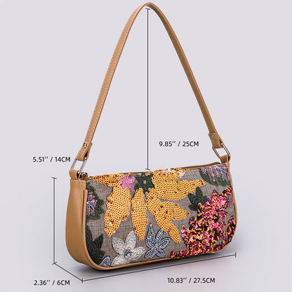 HARVESTBLOOM | FLORAL SEQUIN SHOULDER BAG