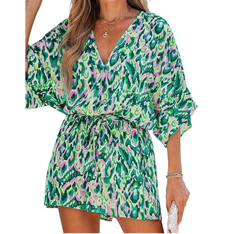 Mar | Print-Jumpsuit mit V-Ausschnitt